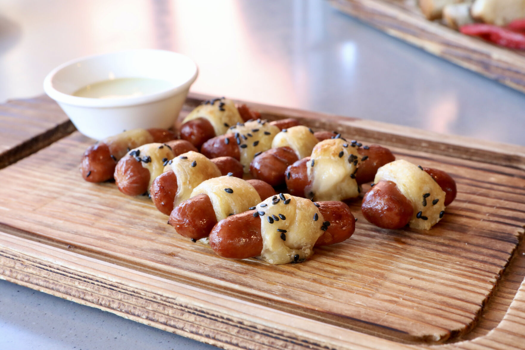 Pigs in a blanket at The Woodall.